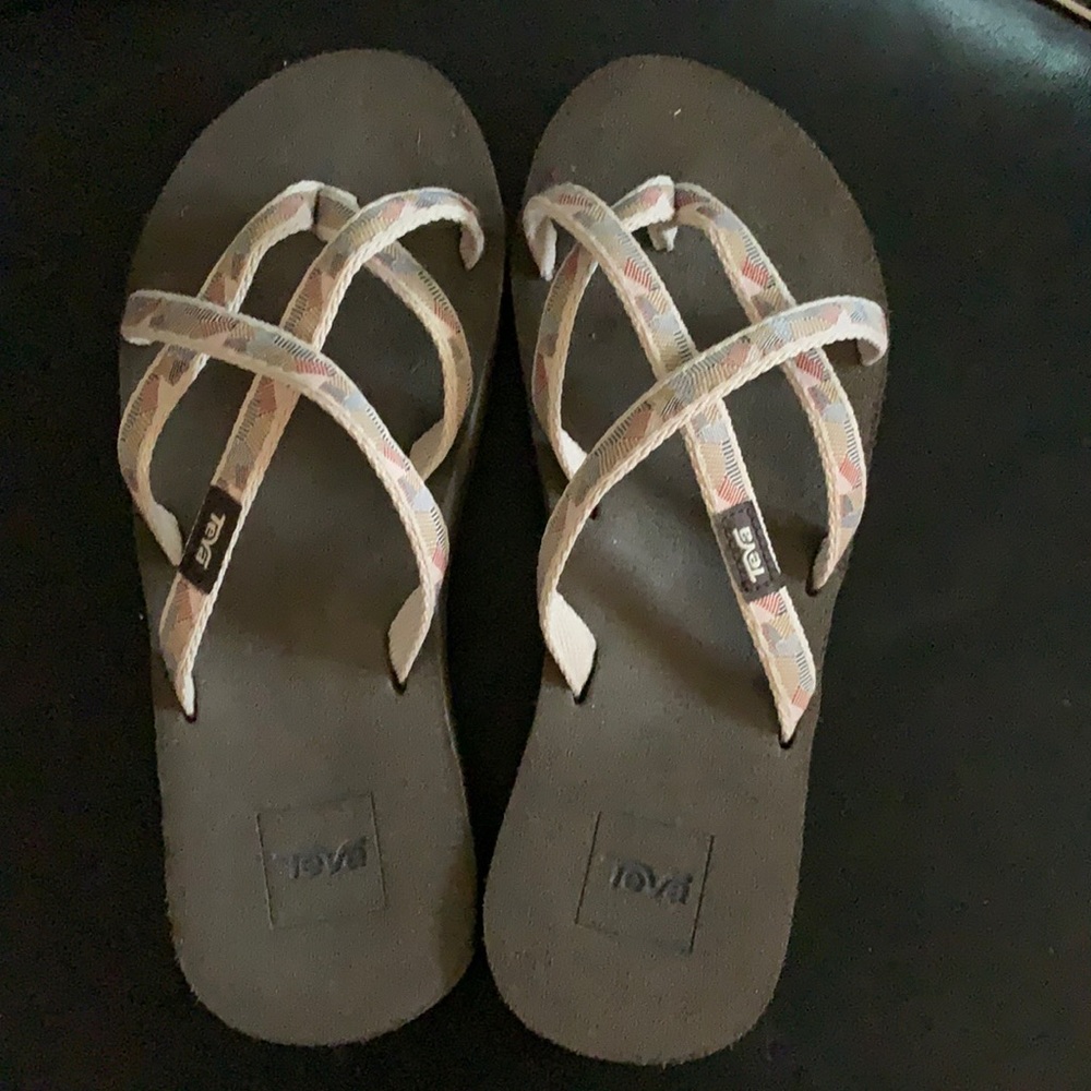 Women’s Teva brand sandals.  Size 7 Tan in color.